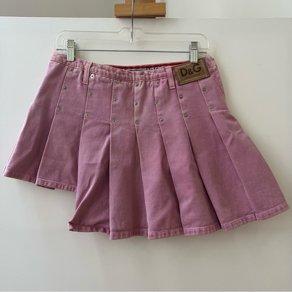 Dolce and Gabbana Pink Denim Miniskirt
